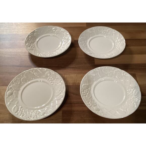 Set of 4 Mikasa English Countryside White 6 1/2" Saucer Plates - Picture 1 of 8